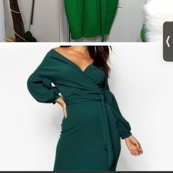 BooHoo Dress Off the Shoulder Faux Wrap 20/16-18 - Picture 3 of 3